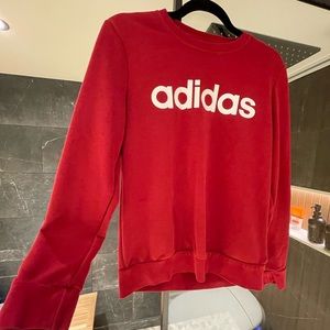 Adidas Red Crewneck Sweatshirt Small